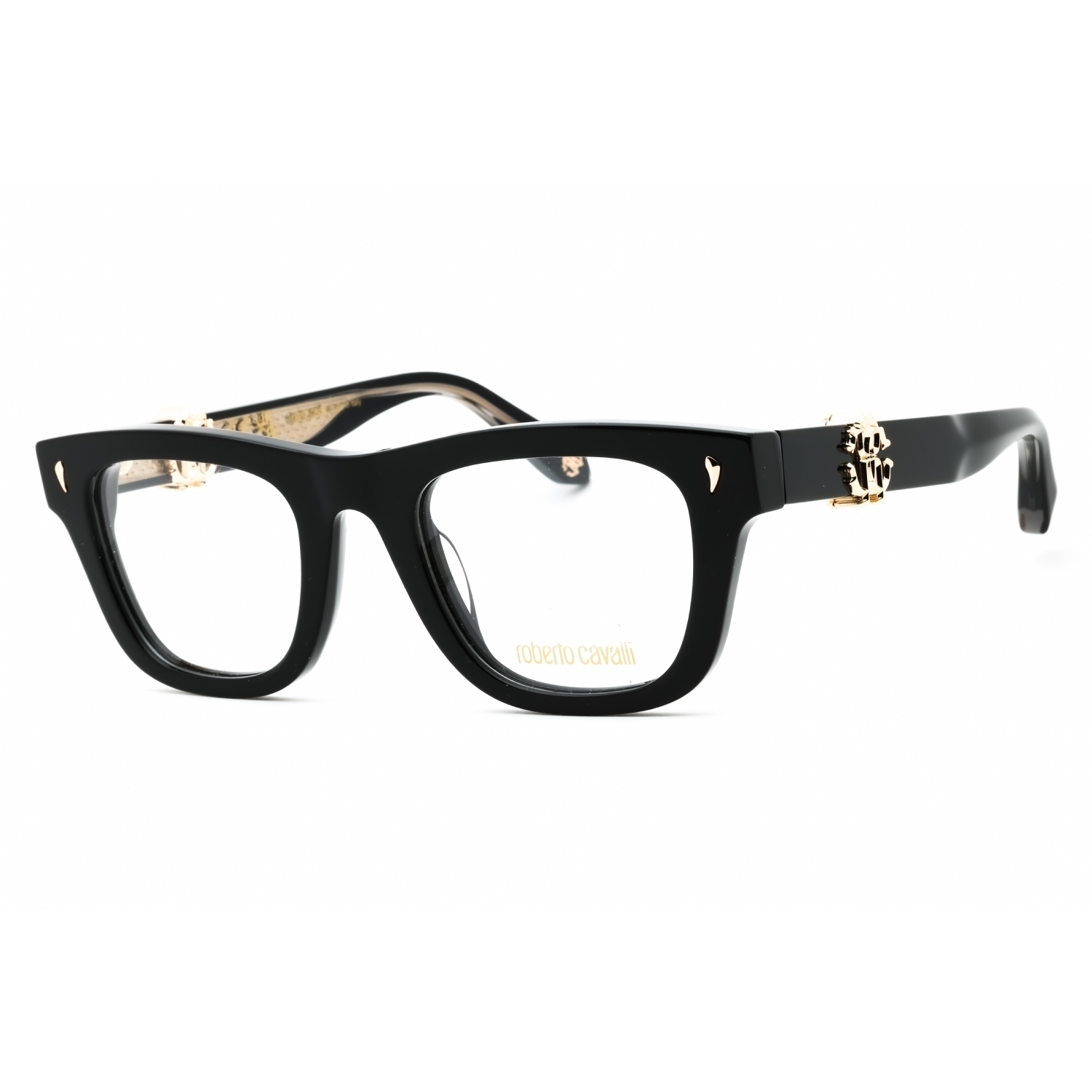 Roberto Cavalli Vrc052 Eyeglasses Black Plastic Rectangular